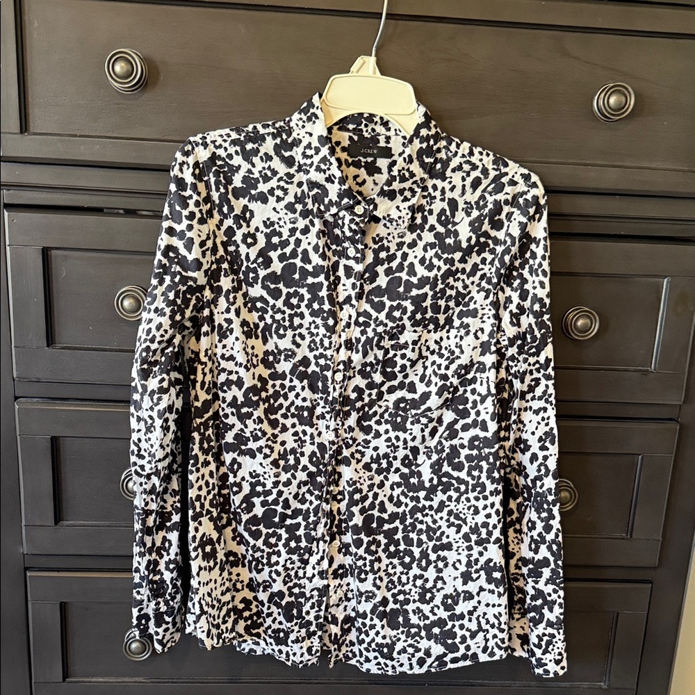 J. Crew Black and White Patterned Shirt